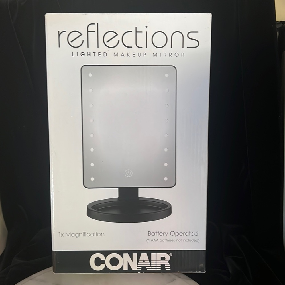 Conair battery operated lighted, makeup mirror, brand new in the box LED lights